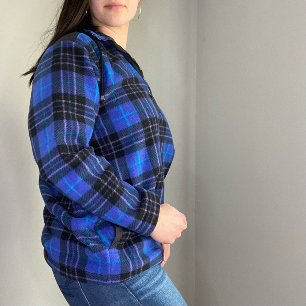 Vintage Sigrid Olsen Sport Gorpcore Fleece Plaid Pullover Jacket Size Small - Picture 12 of 14